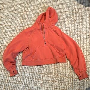 Orange Lululemon half zip scuba
